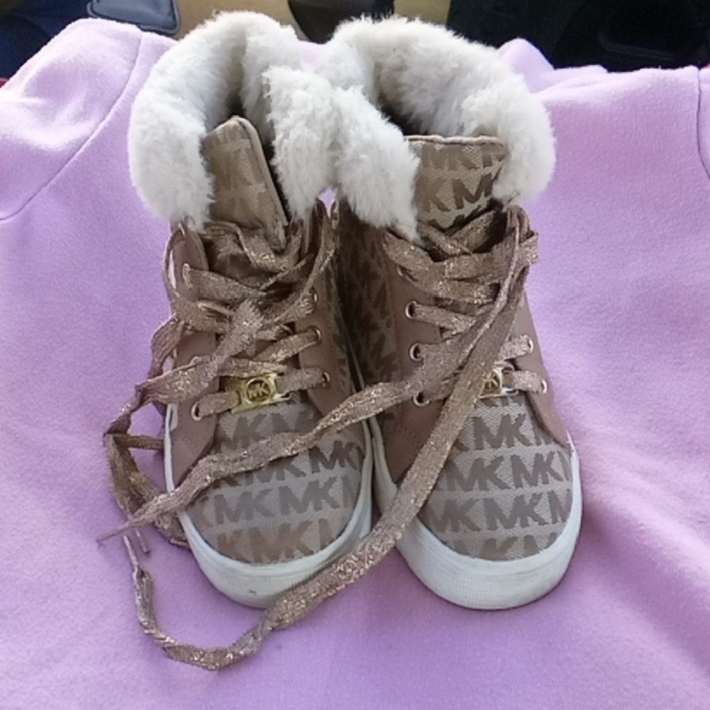 Michael Kors Kids Sneakers - Tan and Gold